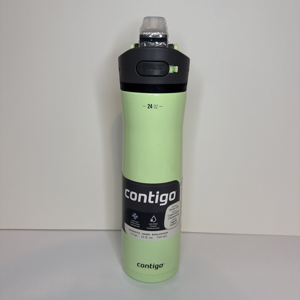 Contigo 24 oz. Ashland Chill Insulated Stainless Steel Water Bottle Green NEW - Picture 5 of 16